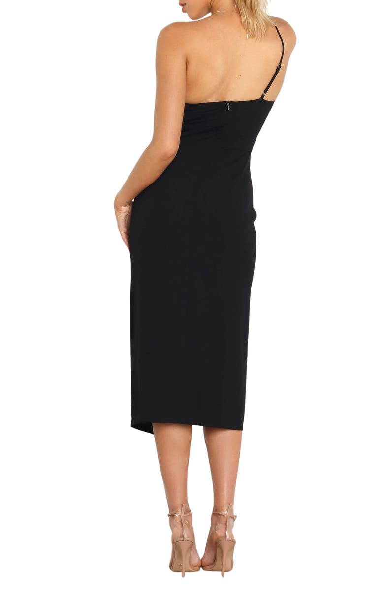 Petal & Pup Xiomar One-Shoulder Midi Dress, Alternate, color, Black