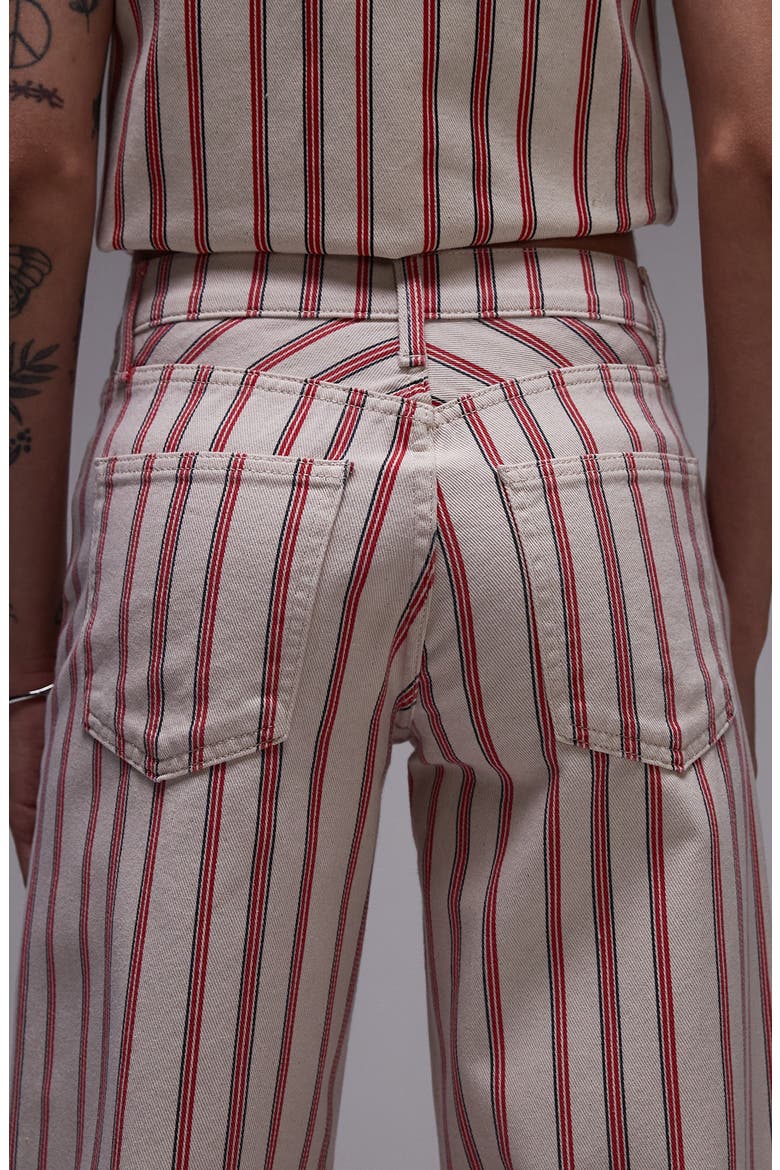 Stripe Mid Rise Wide Leg Jeans, Alternate, color, RED MULTI