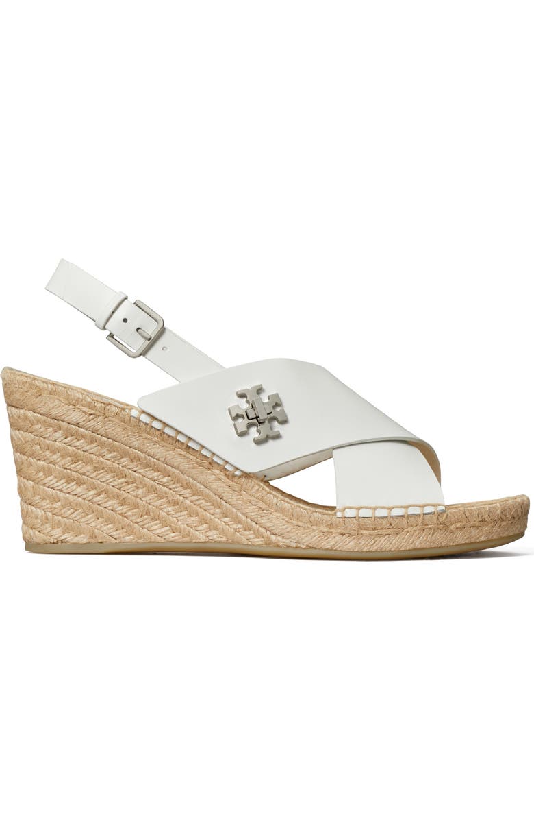 Tory Burch Turnlock Espadrille Slingback Platform Wedge Sandal, Alternate, color, Bianco Laredo