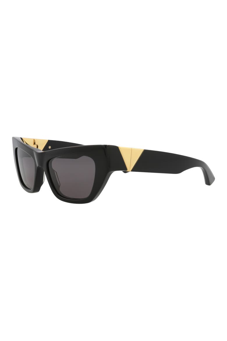 52mm Cat Eye Sunglasses, Alternate, color, BLACK BLACK GREY
