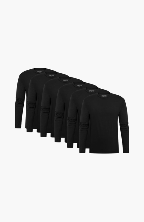 Standard Long Sleeve Crew Neck T-Shirt (6 Pack)