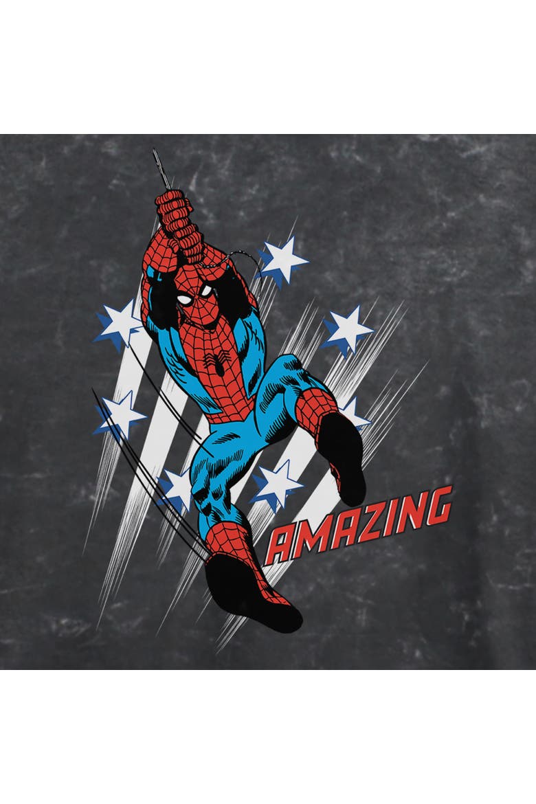 Junior's Marvel Spider-Man Amazing Stars Pose  Graphic T-Shirt, Alternate, color, Black