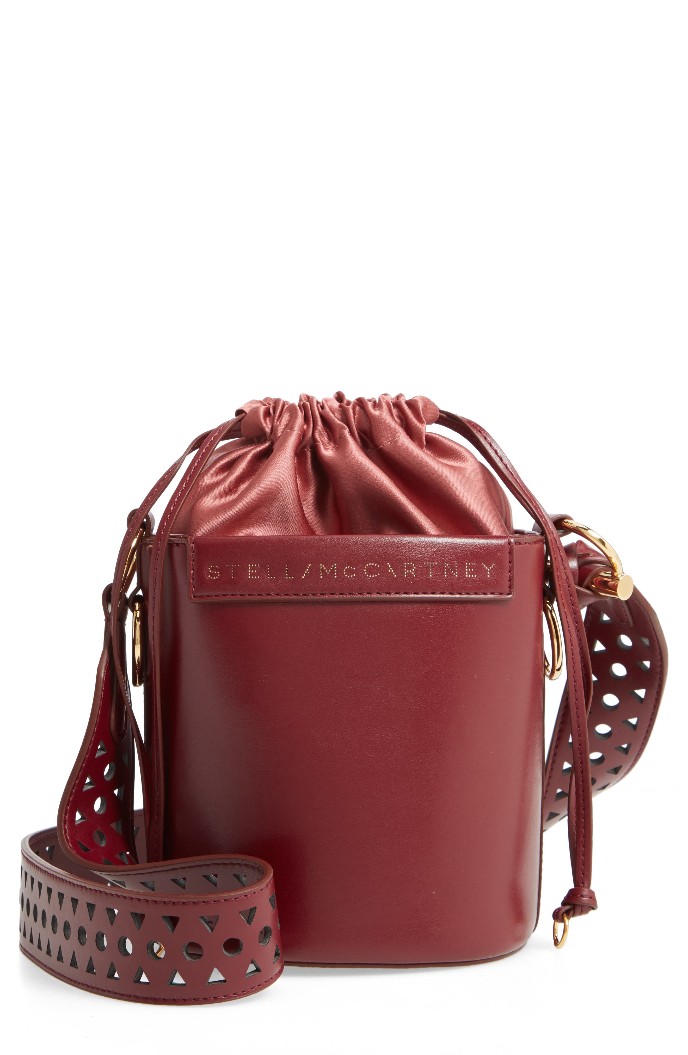 Stella McCartney Small Faux Leather Bucket Bag, Main, color, 