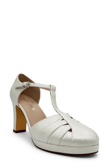 Chelsea Crew Francine T-strap Pump In White