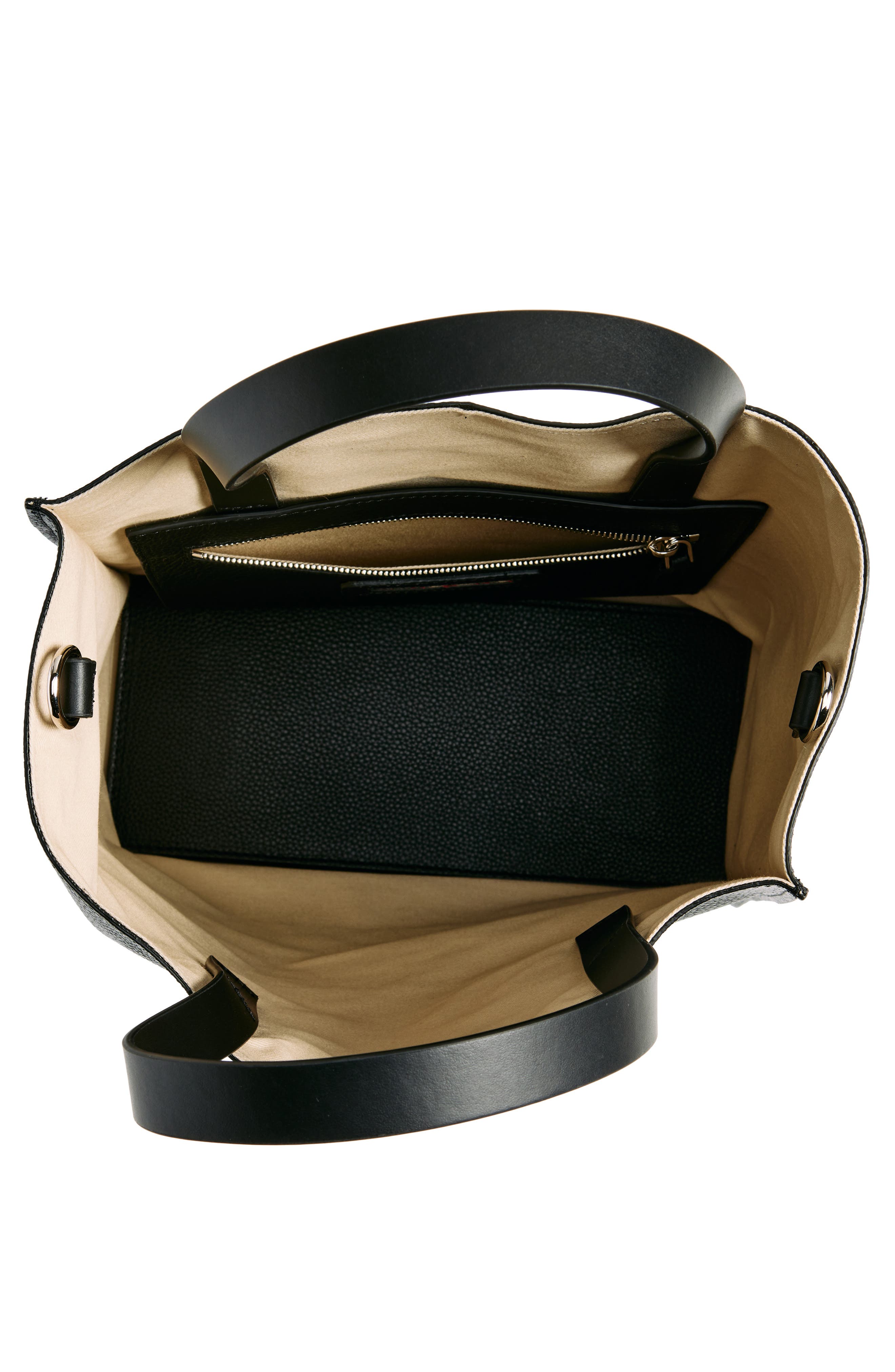 Marni Museo Small Soft Leather Tote, Alternate, color, Black