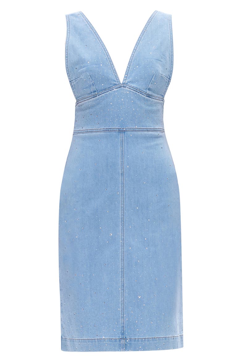 Rhinestone Denim Dress, Alternate, color, BLUEBERRY