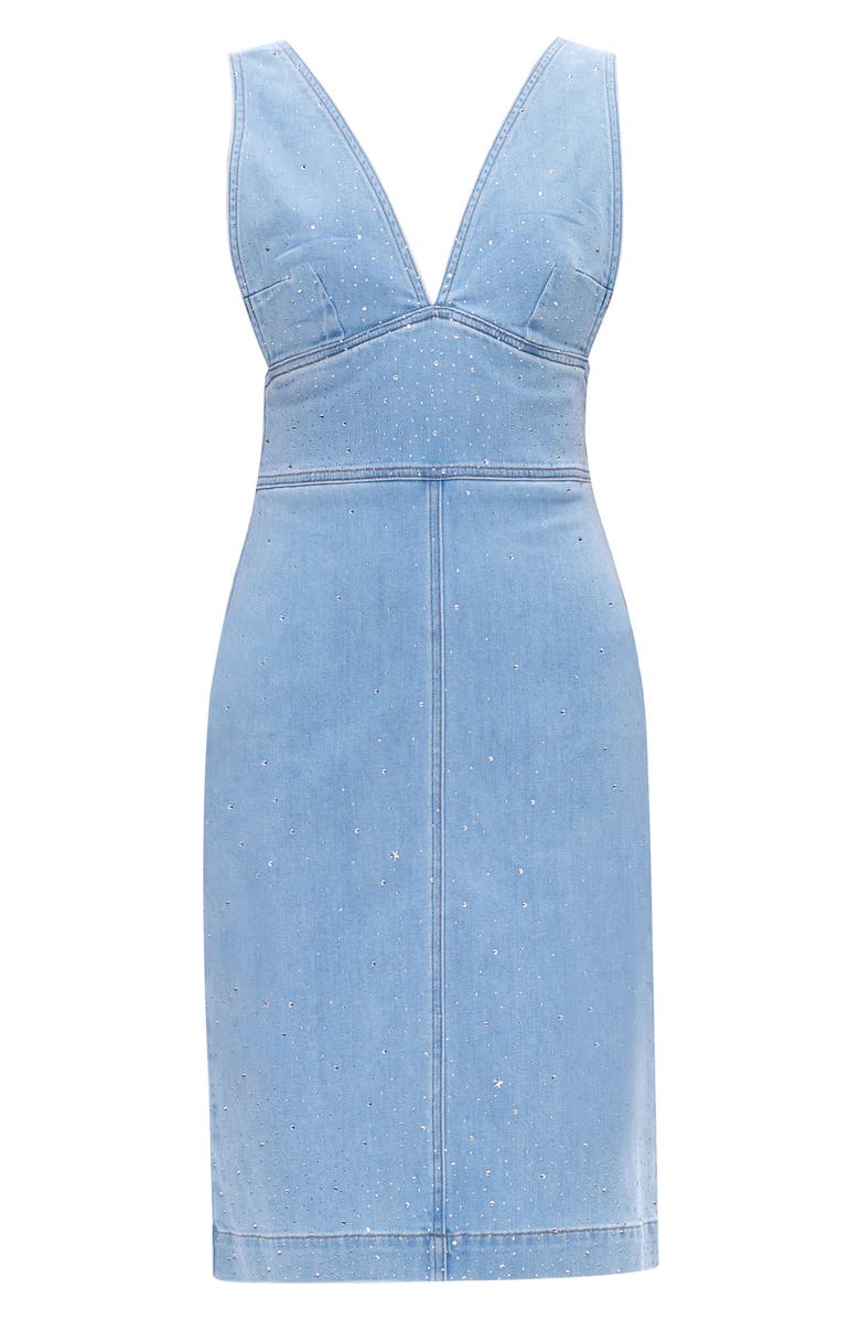 Bayeas Rhinestone Denim Dress, Alternate, color,