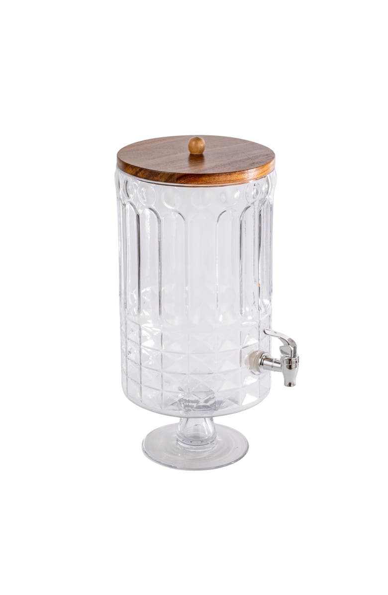 Storied Home Beverage Dispenser with Spout and Lid, Main, color, Clear