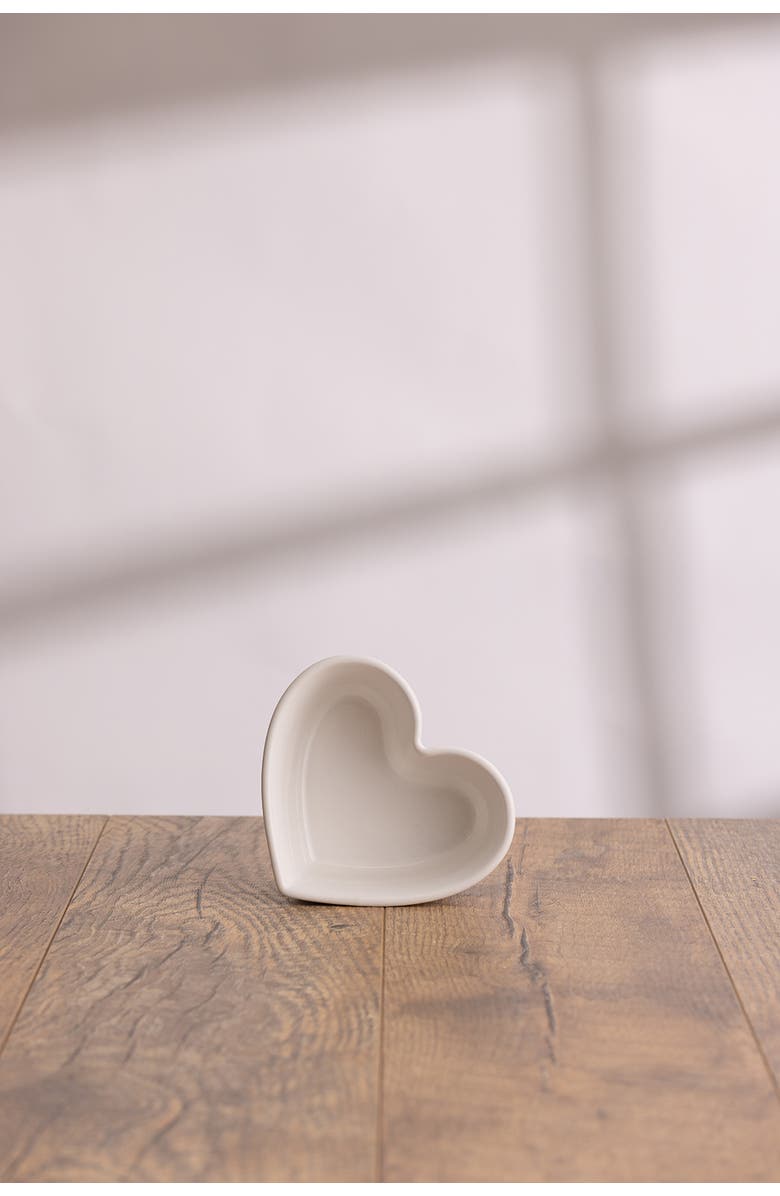MASON CASH Rustic Charm Heart Baking Dish, 5.5" 375ml Mini Stoneware Oven Dish, Alternate, color, Beige