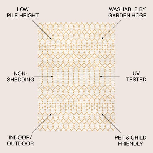 Jonathan Y Ourika Moroccan Geometric Textured Weave Indoor/outdoor Area Rug In Cream/yellow