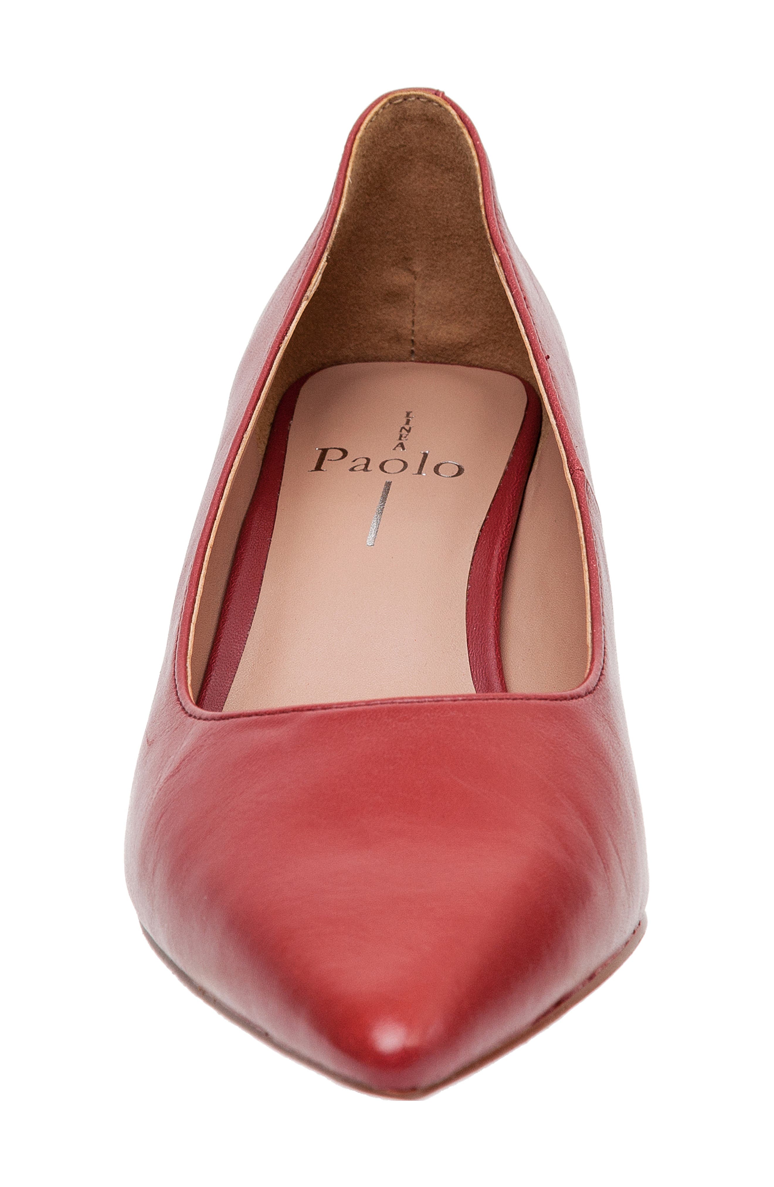 Linea Paolo Bilson Pointed Toe Pump, Alternate, color, Red Nappa