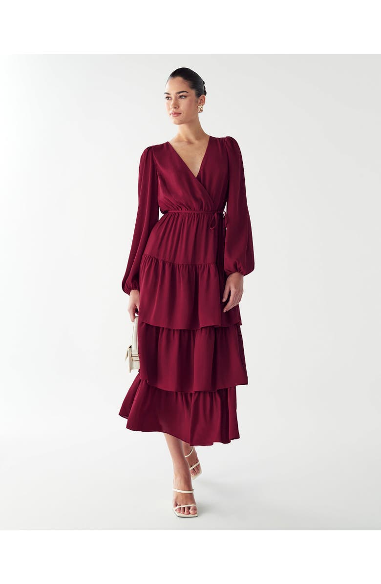 WILLA Koby Midi Dress, Alternate, color, Burgundy