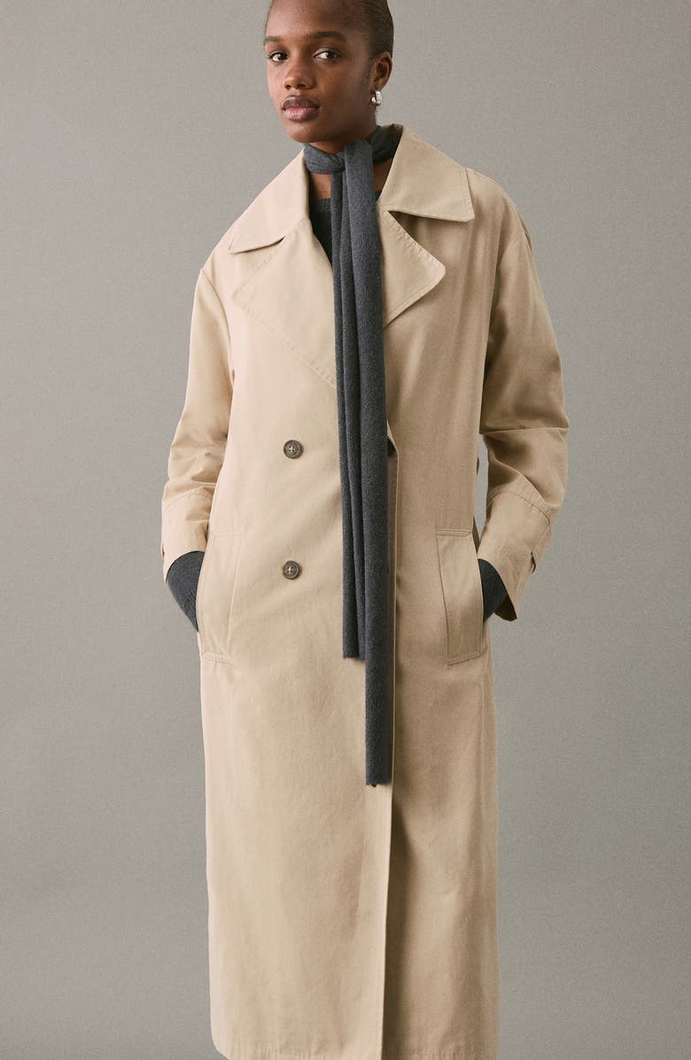 MANGO TEEN Classic Belted Trench Coat, Alternate, color, Beige