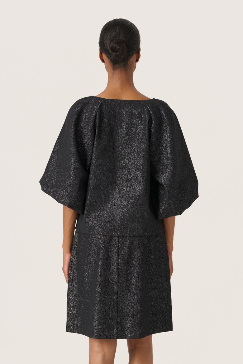 SLCahlina V-neck Balloon Sleeves Blouse, Alternate, color, Gun Metal