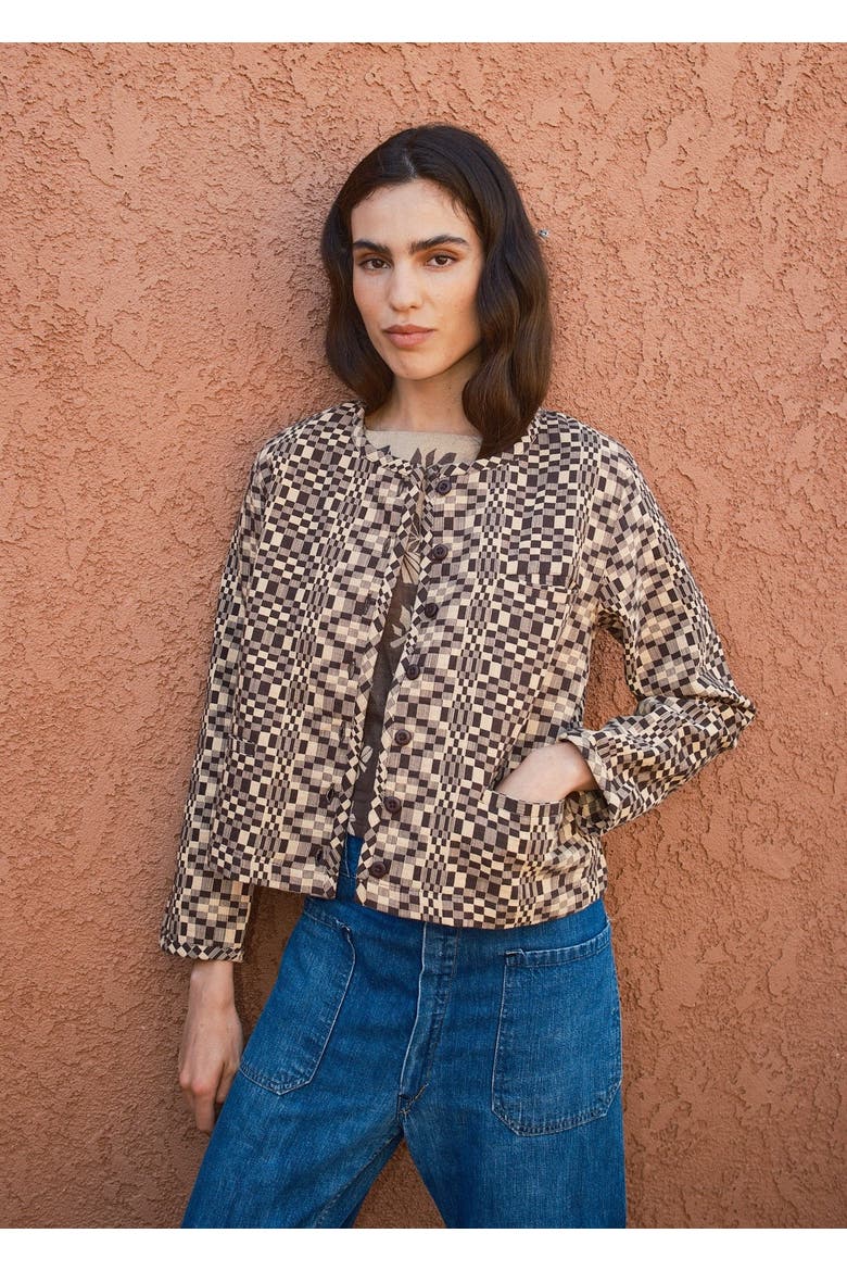 Maira Crew Neck Cardigan, Alternate, color, Compass