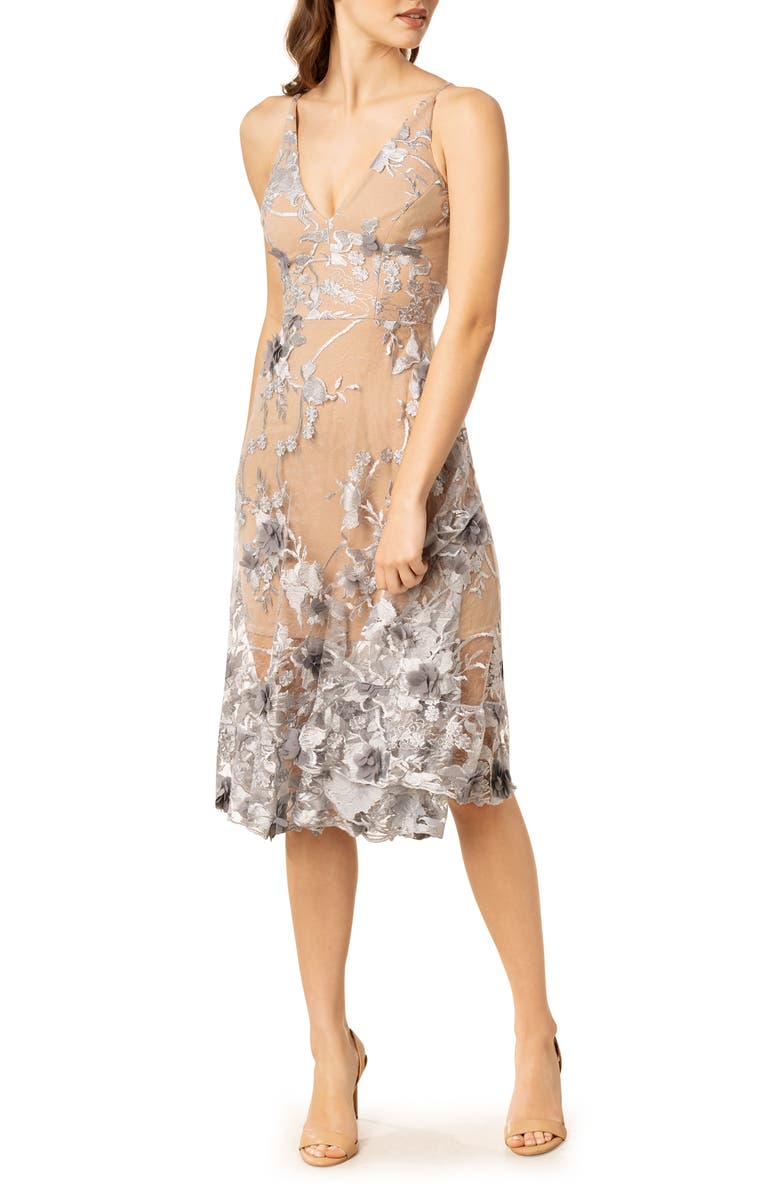 Dress the Population Audrey Floral Embroidered Fit & Flare Dress, Alternate, color,