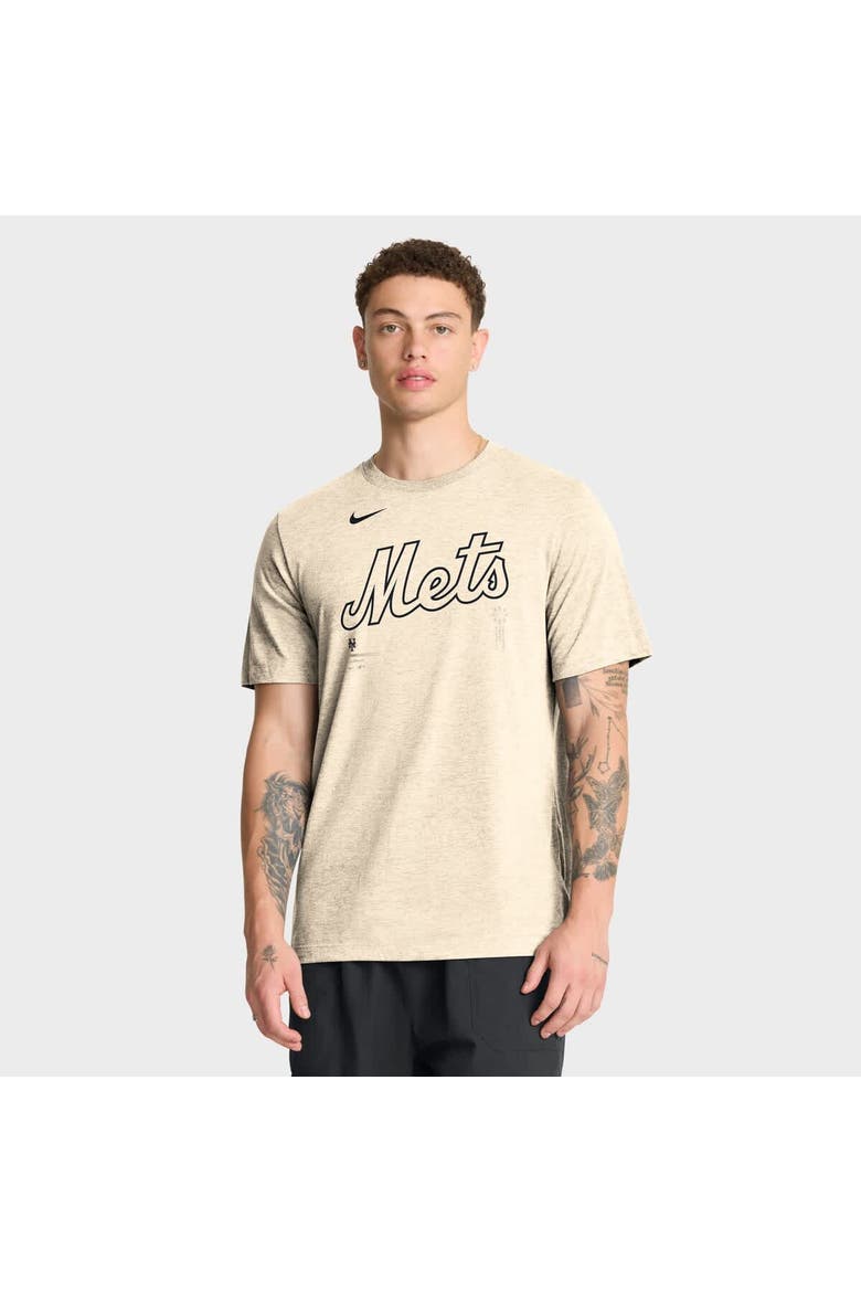 Men's Nike Natural New York Mets Wordmark Tri-Blend T-Shirt, Main, color, Natural
