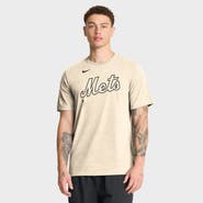 Nike Men's Nike Natural New York Mets Wordmark Tri-Blend T-Shirt