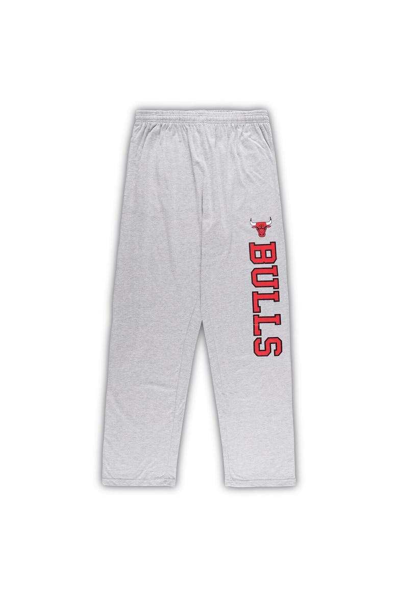Men's Concepts Sport Red/Heather Gray Chicago Bulls Big & Tall T-Shirt and Pajama Pants Sleep Set, Alternate, color, Red
