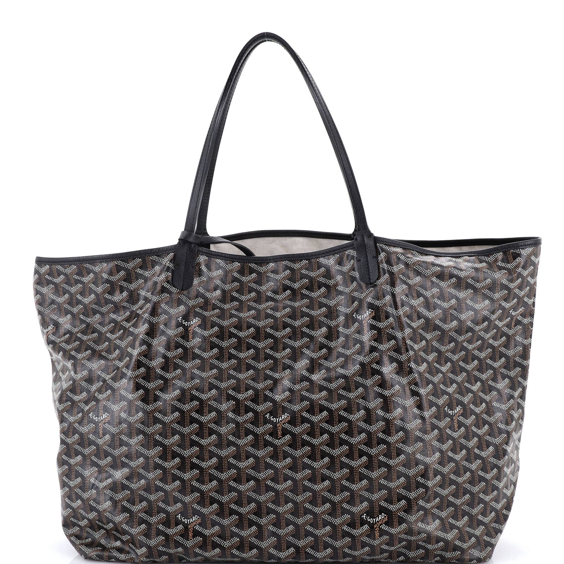 Pre-Owned Goyard Saint Louis Tote Coated Canvas GM, Main, color, Black