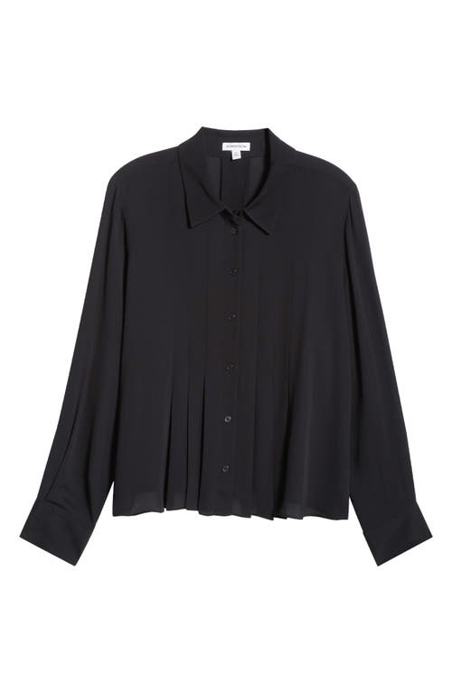 Nordstrom Tux Pleated Button-up Shirt In Black