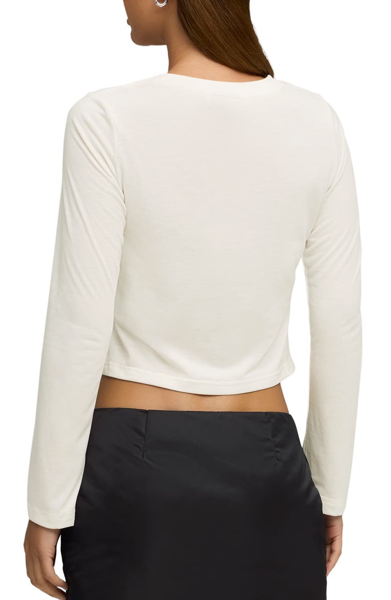 PUMA x Rosé Slim Fit Long Sleeve Crop T-Shirt, Alternate, color, Warm White