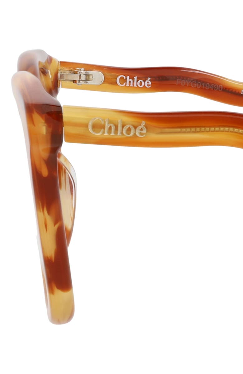 Chloé 49mm Square Optical Glasses, Alternate, color, Havana Havana Transparent