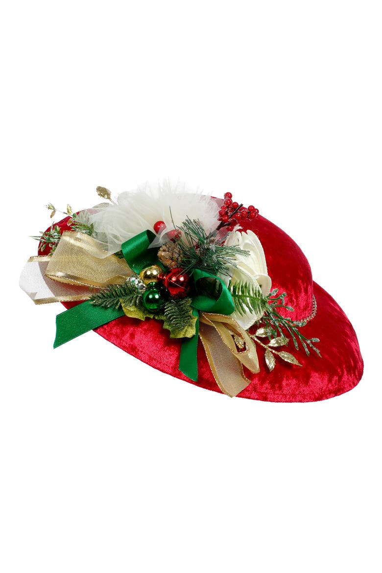 Hat Ornament, Red, Main, color, Red