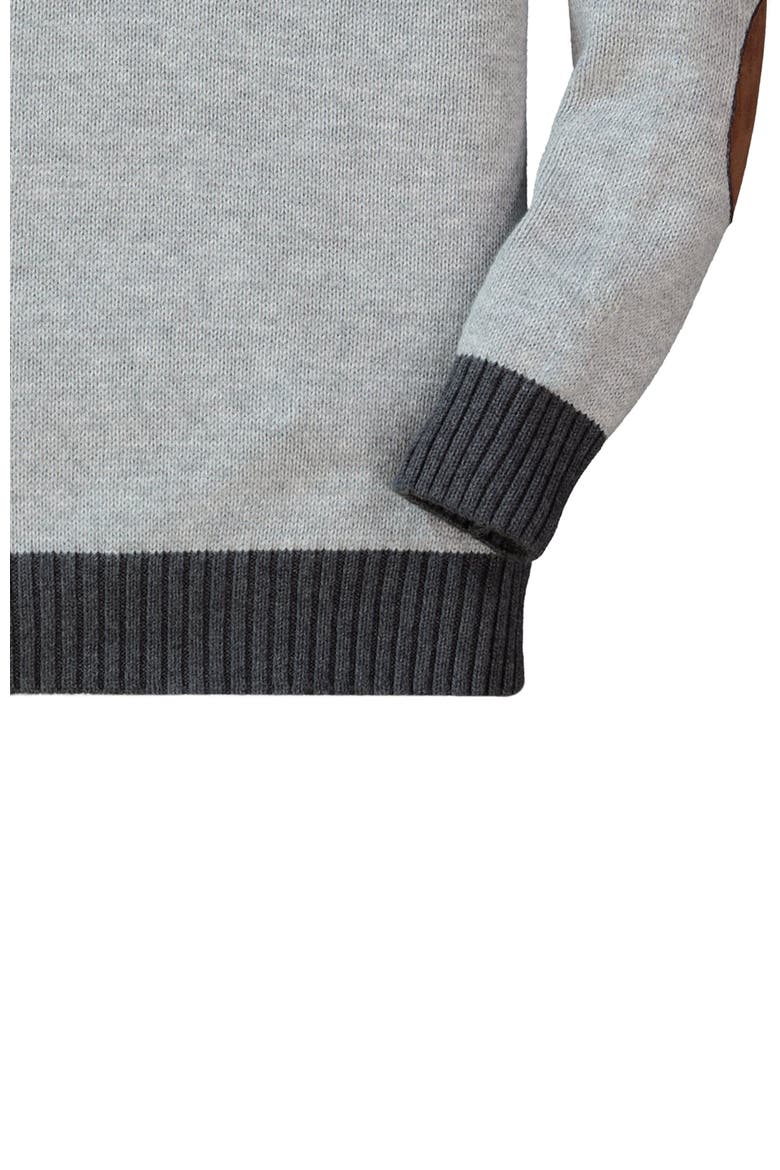 Baby Boys' Mock Neck Cable Sweater, Infant, Alternate, color, Heather Grey Elbow Patches
