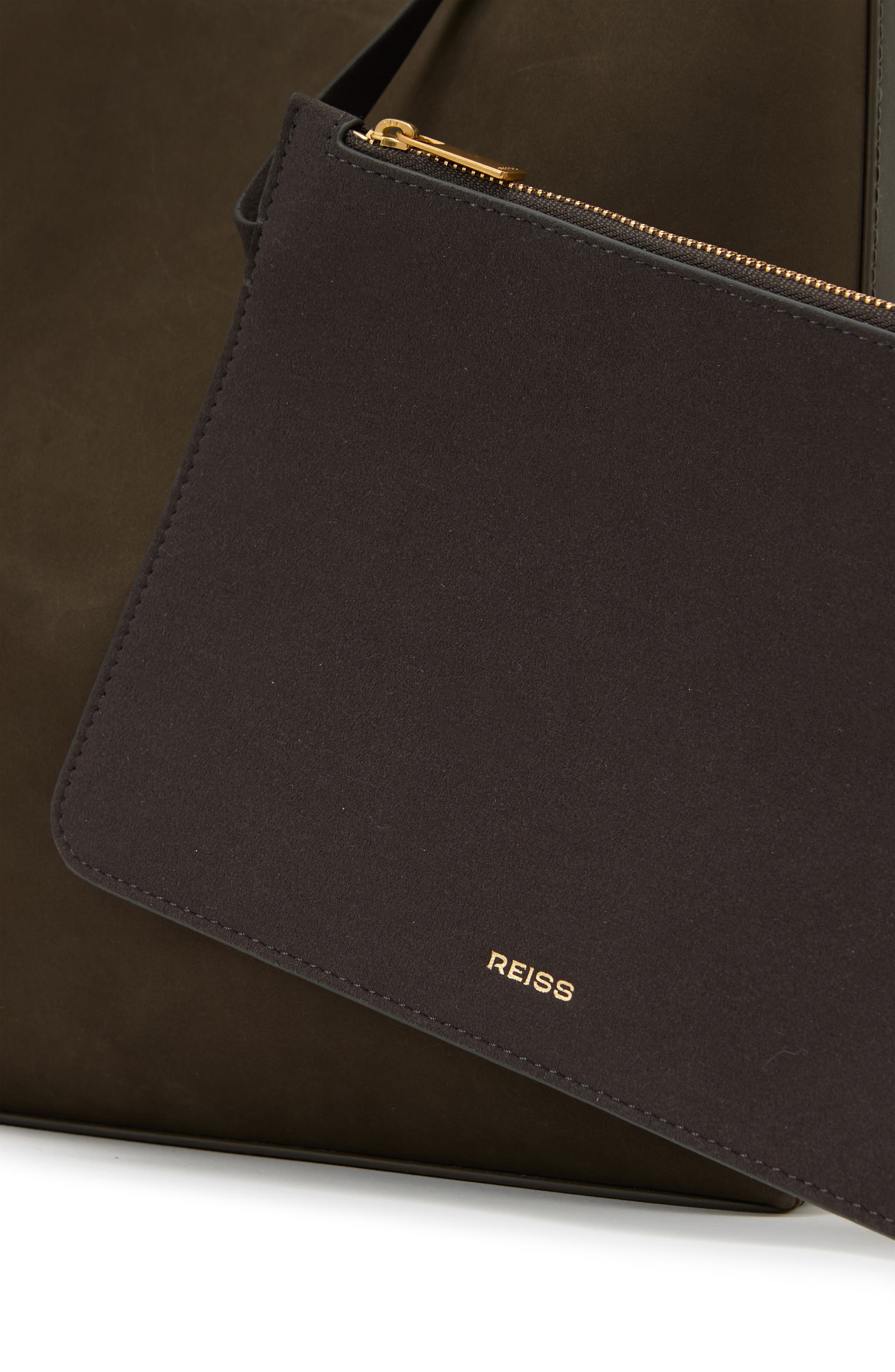 Reiss Greta Leather Shoulder Bag, Alternate, color, Green