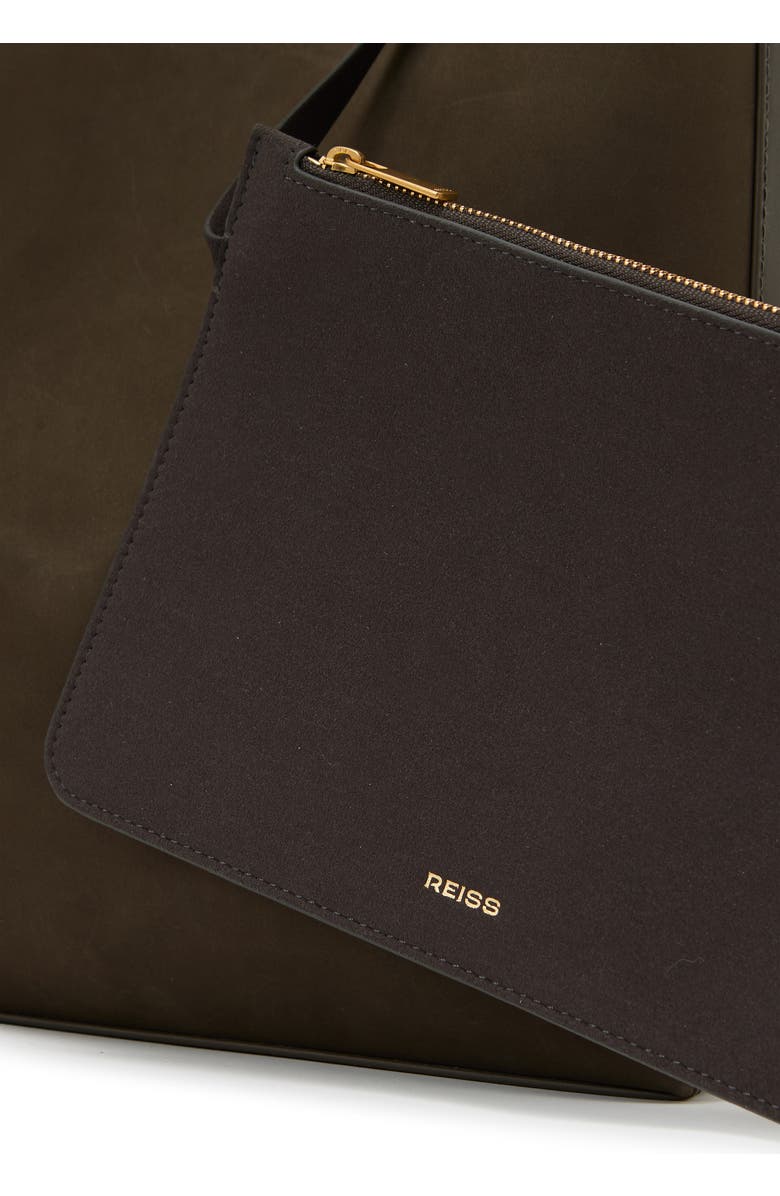 Reiss Greta Leather Shoulder Bag, Alternate, color, Green