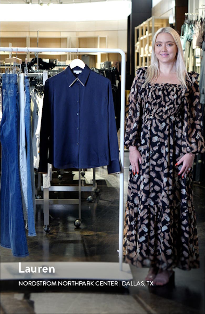 Tipped Collar Silk Button-Up Shirt, sales video thumbnail