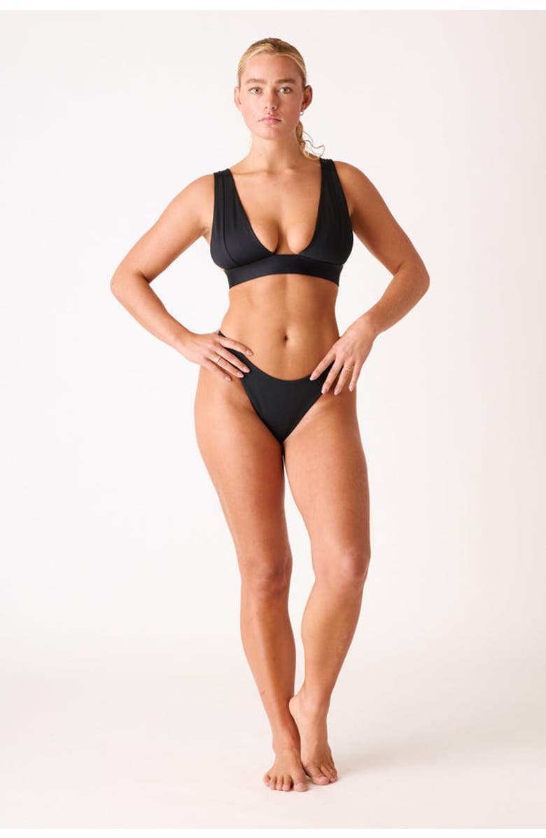 LONDRE BODYWEAR The Sleek Scrunch Bottoms, Alternate, color, Matte Black
