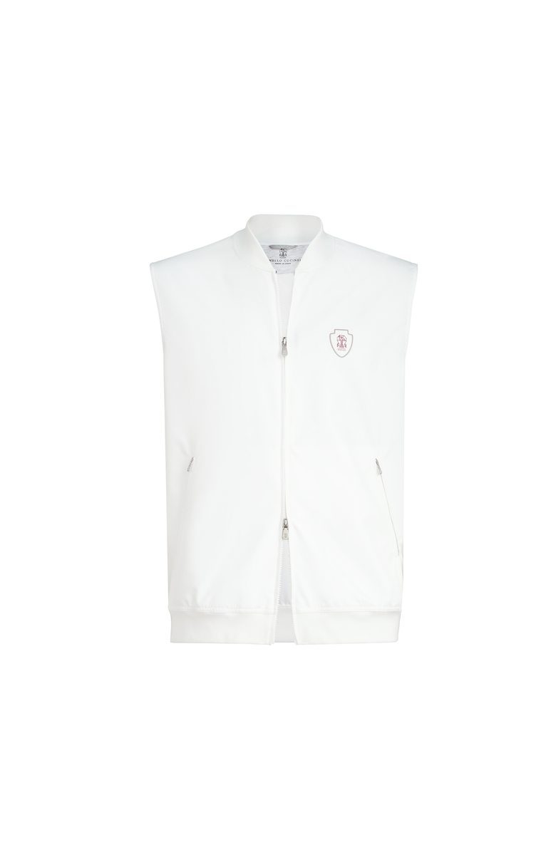 Brunello Cucinelli Nylon vest with logo, Main, color, White