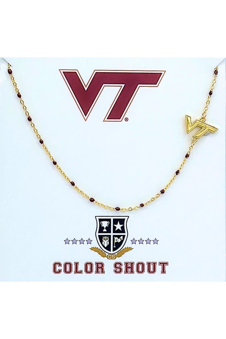 Virginia Tech Side Necklace, Main, color, Yellow Gold
