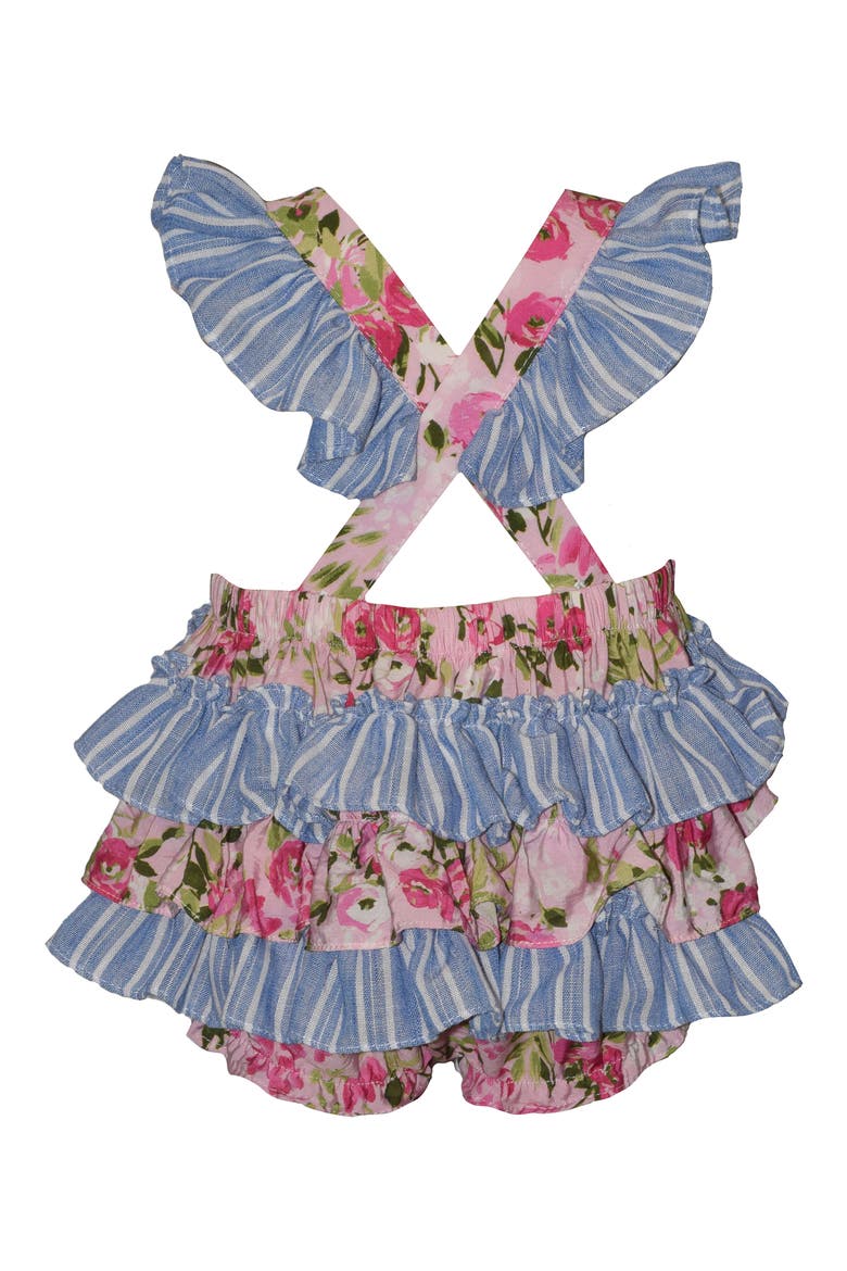 Mixed Print Ruffle Bubble Romper, Alternate, color, PNK