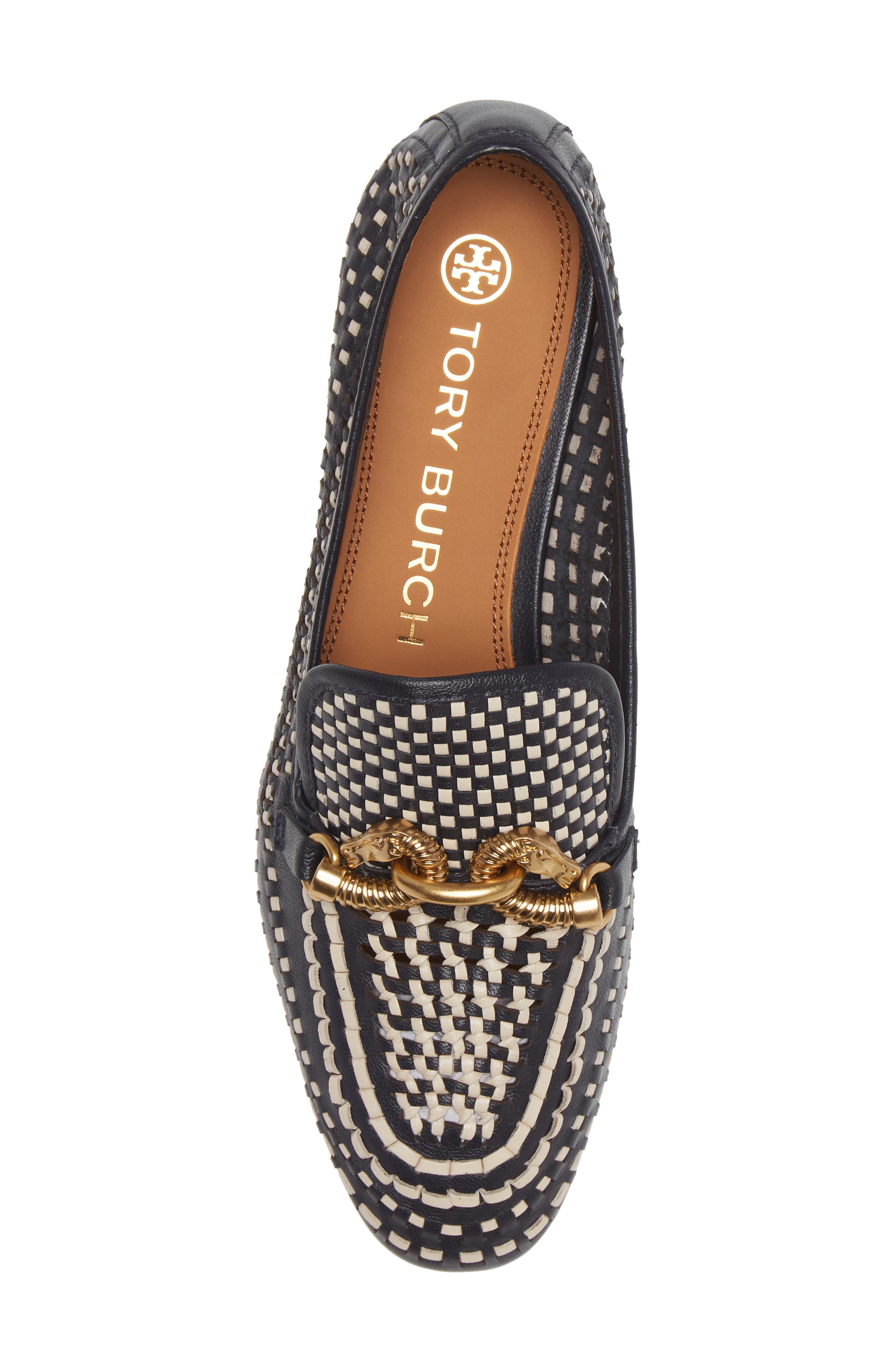 Jessa Leather Loafer, Alternate, color, PERFECT NAVY / REAM / GOLD