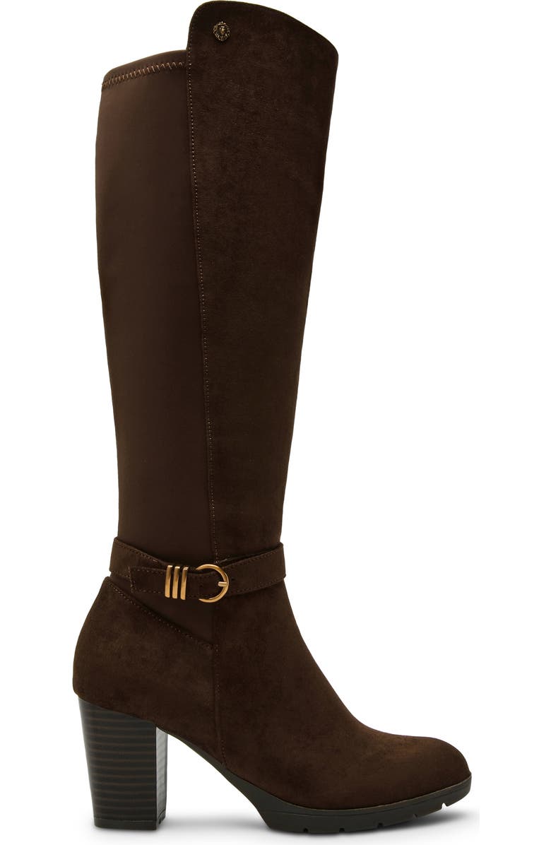 Anne Klein Rissa Knee High Boot, Alternate, color, Brown Microsuede