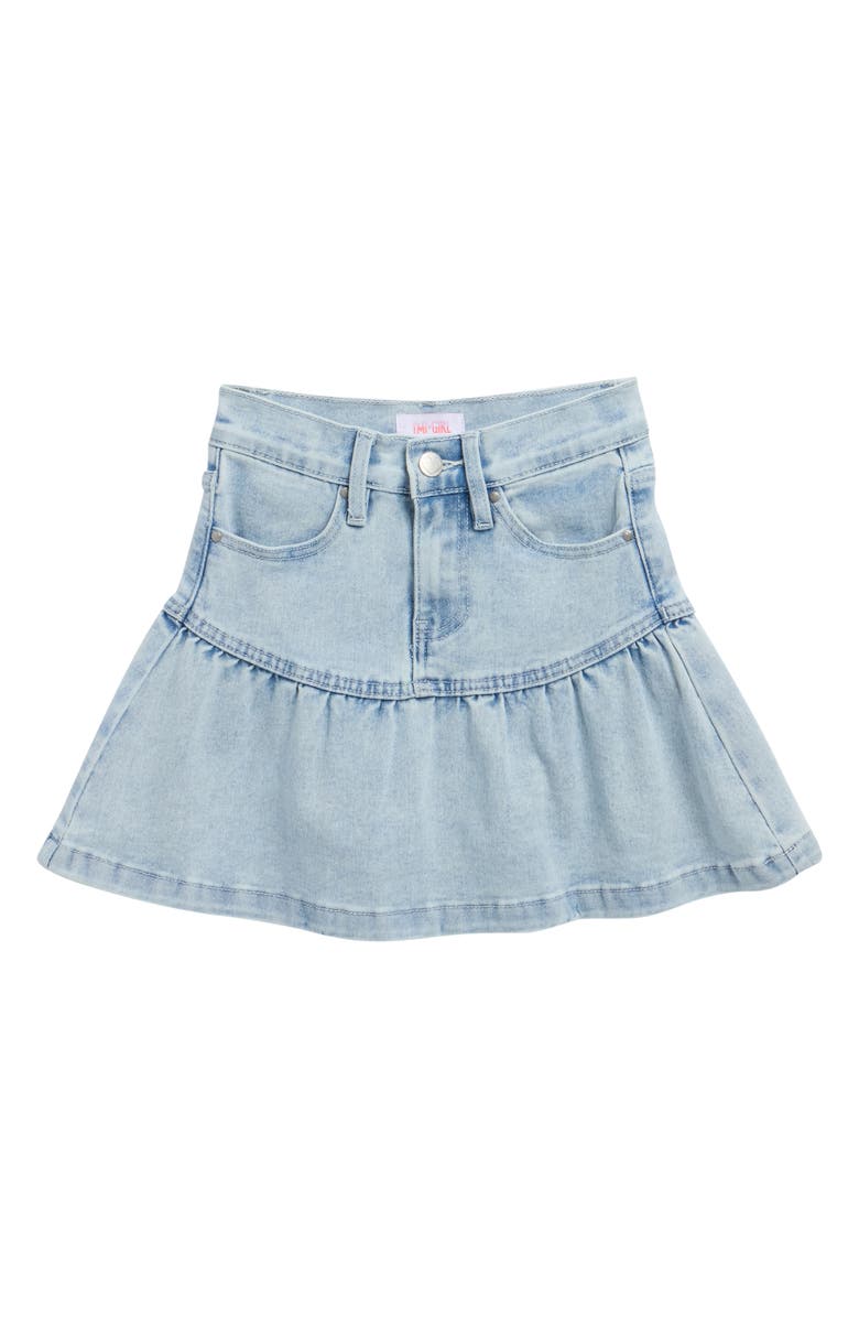 YMI Kids' Ruffle Denim Skirt, Main, color, Light Blue