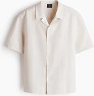 H&M Relaxed-Fit Linen-Blend Resort Shirt