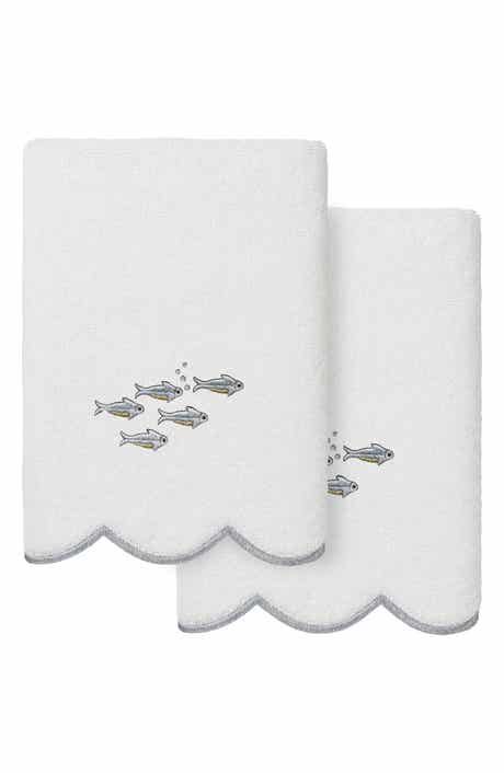 2-Piece Fish School Turkish Cotton Hand Towel Set