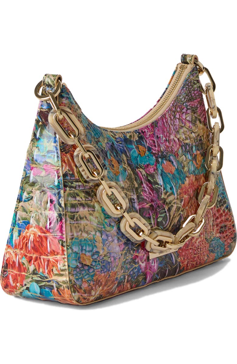 Brahmin Mod Esme Floral Croc Embossed Leather Shoulder Bag, Alternate, color, Lasso