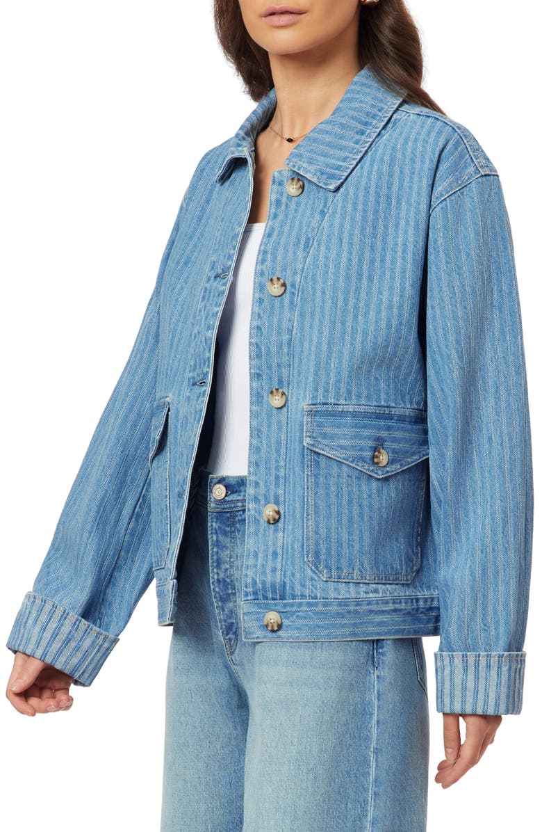 Scotch & Soda Stripe Denim Chore Jacket, Alternate, color, Sag Harbor