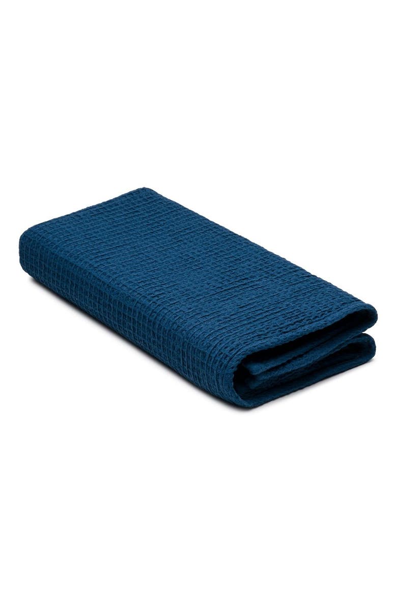 Waffle Turkish Cotton Bath Towel, Main, color, Navy