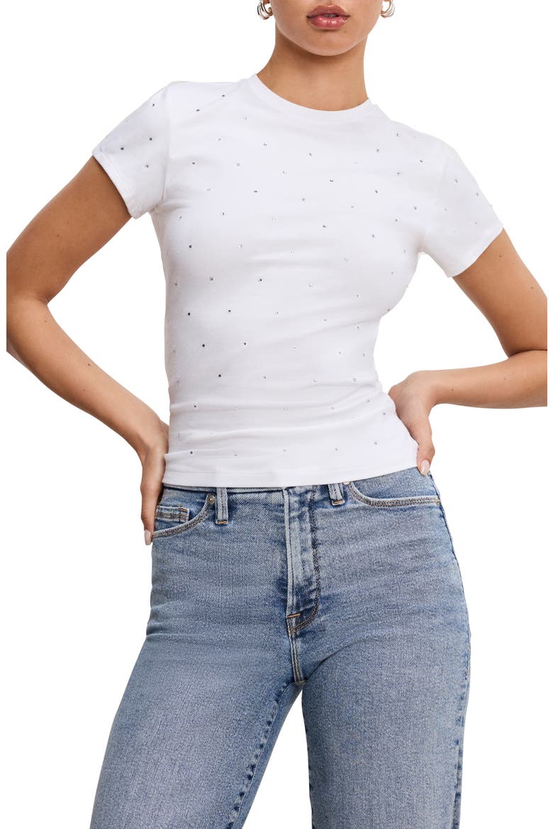 Crystal Baby Tee, Main, color, WHITE001