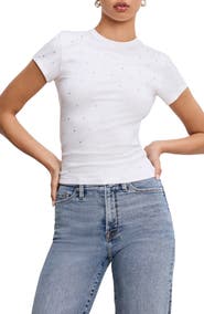 Good American Crystal Baby Tee