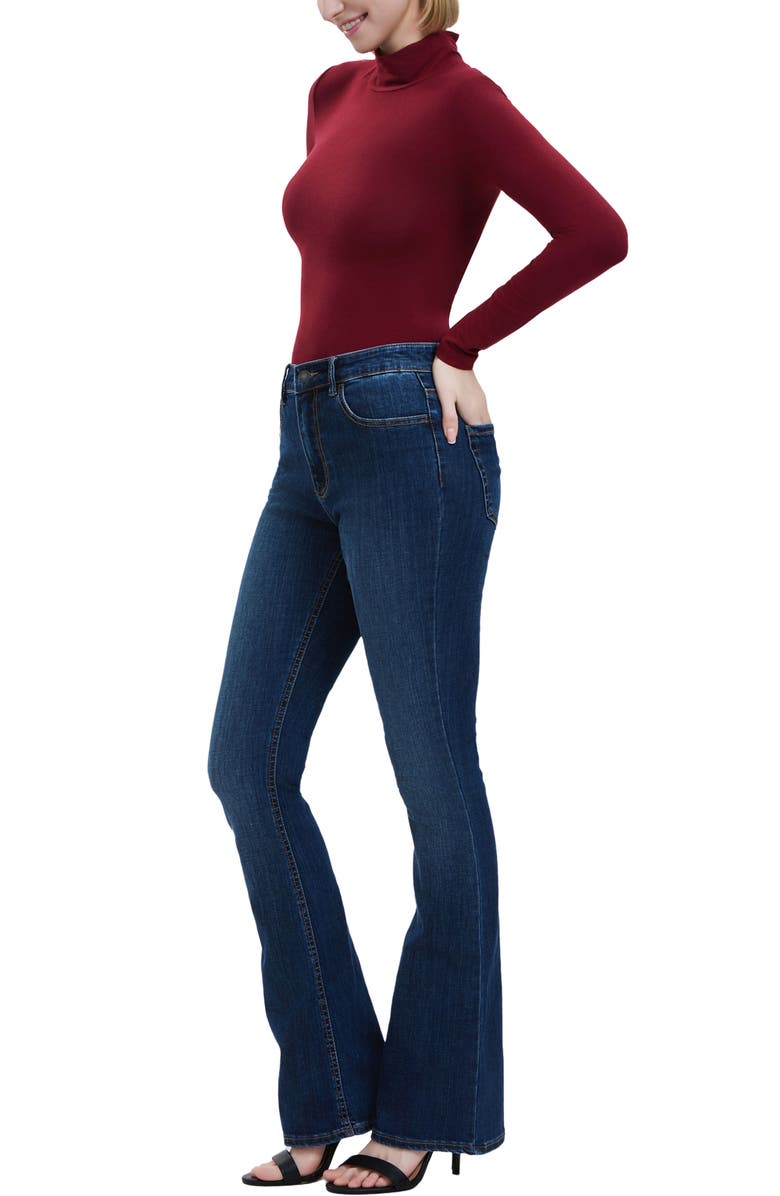 Kimi & Kai Turtleneck Long Sleeve Bodysuit, Alternate, color, Garnet