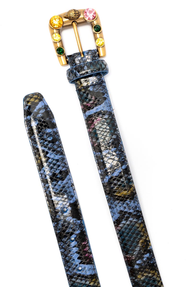 Kurt Geiger London Maddox Snakeskin-Print Belt, Alternate, color, 