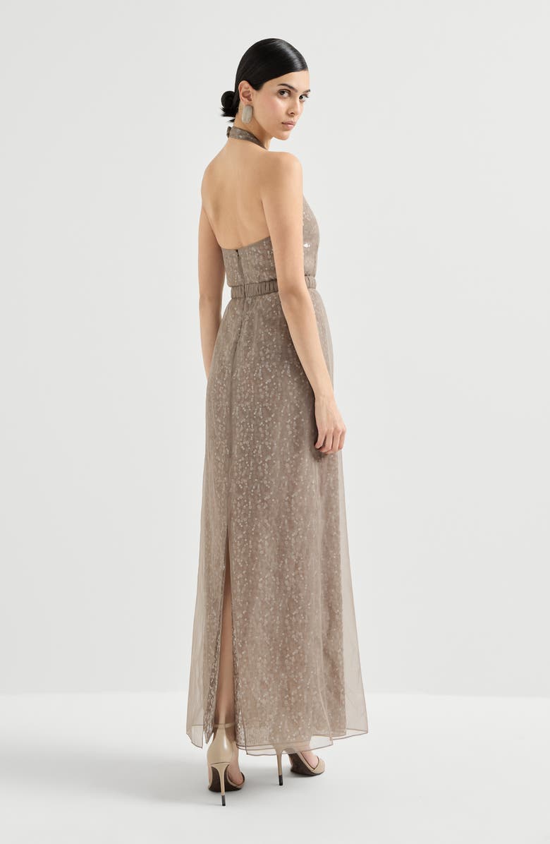 Brunello Cucinelli Dazzling embroidery halterneck dress, Alternate, color,