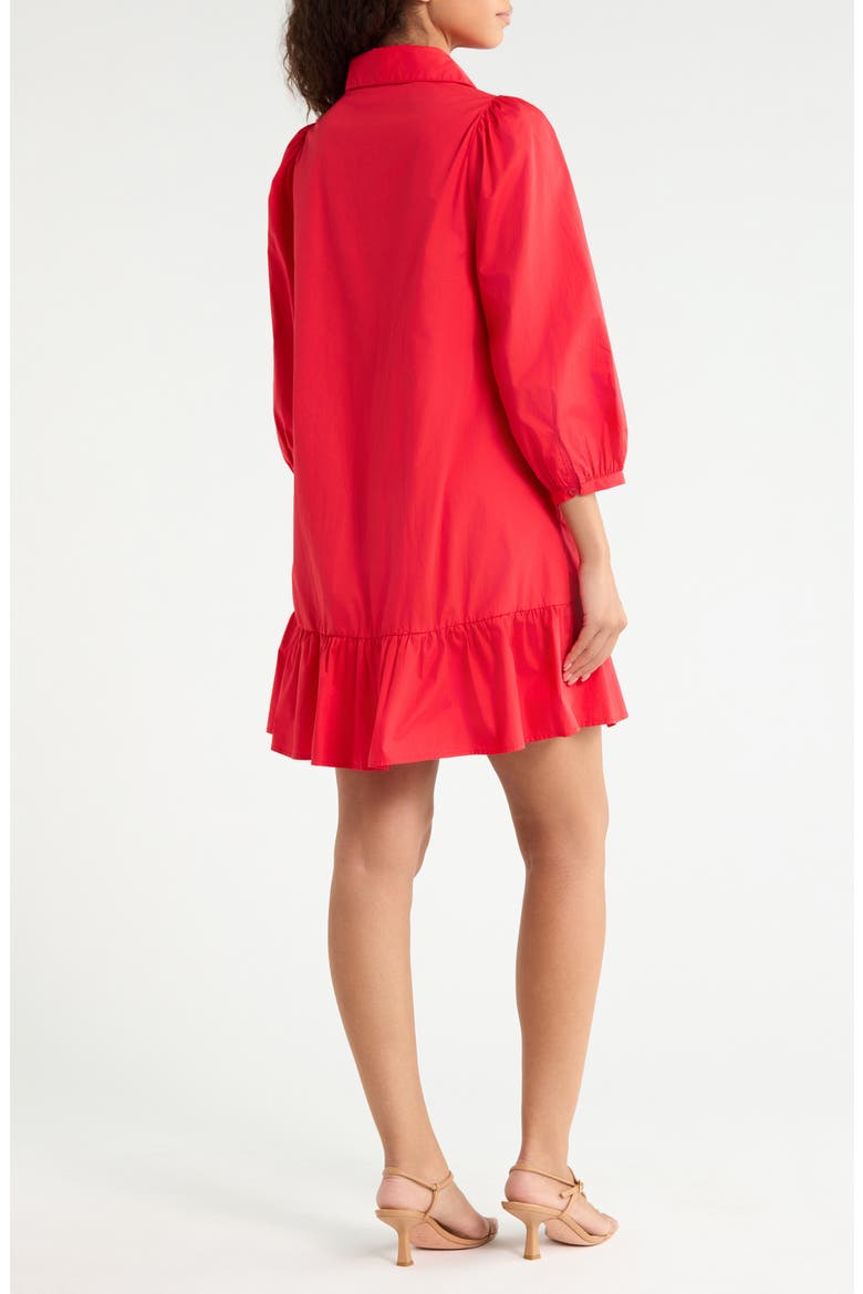 Maude Cotton Poplin Shirt Dress, Alternate, color, RED
